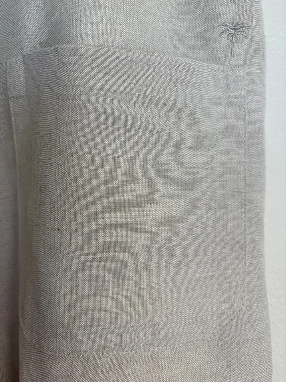 NWT Cubavera Men's Linen Blend Flat Front Drawstring Pants Natural Beige Size L